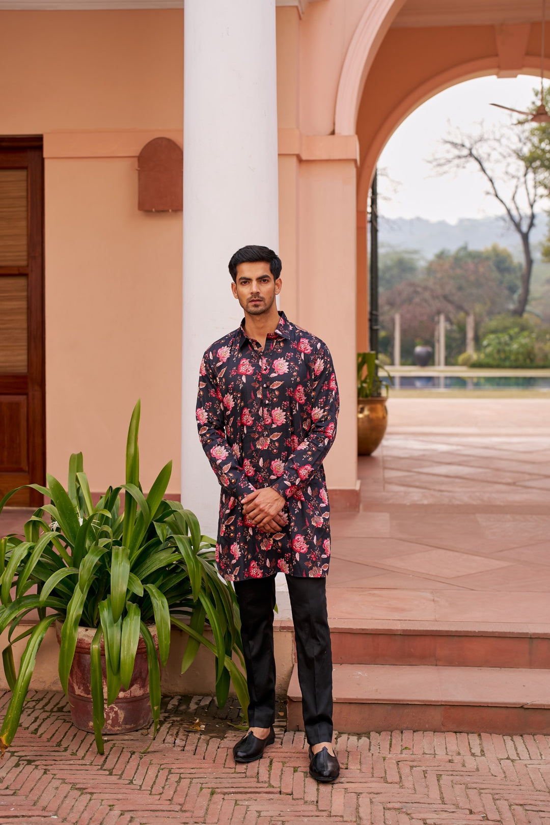 Black Printed Kurta Set