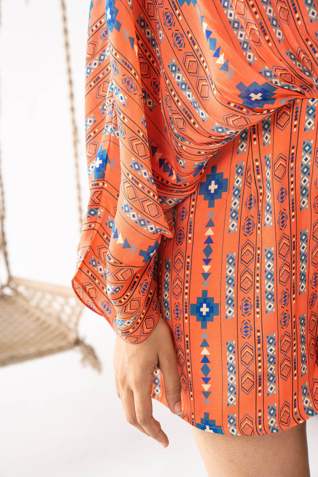 Orange Printed Playsuit