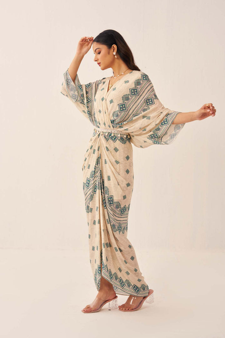 Ivory Kaleido Kaftan Dress