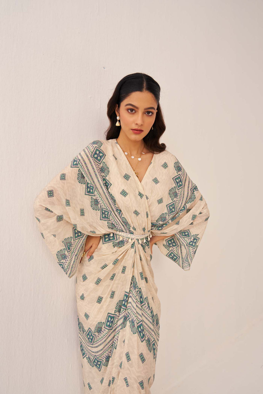 Ivory Kaleido Kaftan Dress