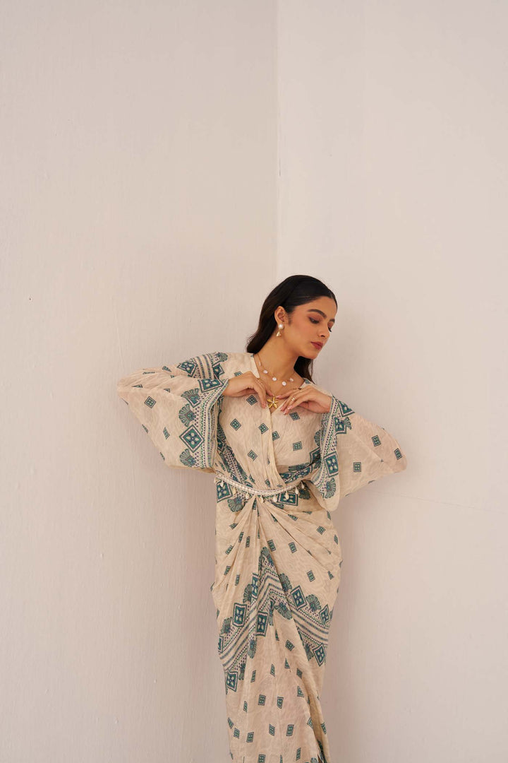 Ivory Kaleido Kaftan Dress
