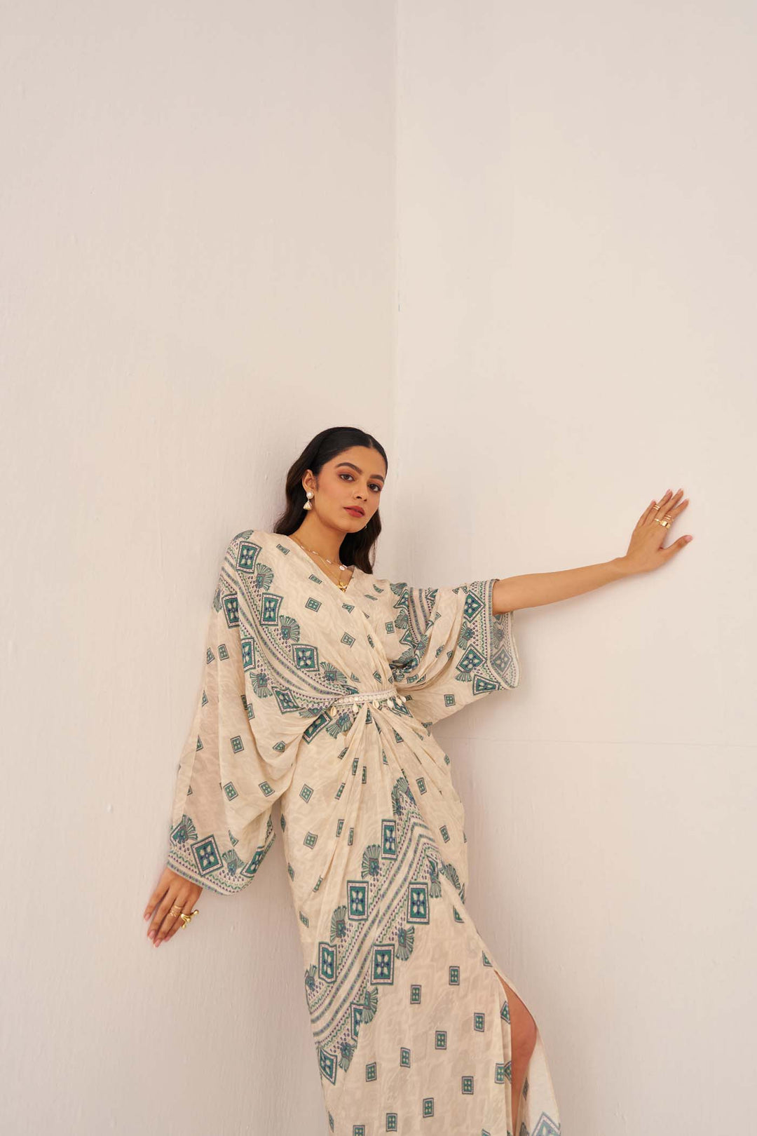 Ivory Kaleido Kaftan Dress