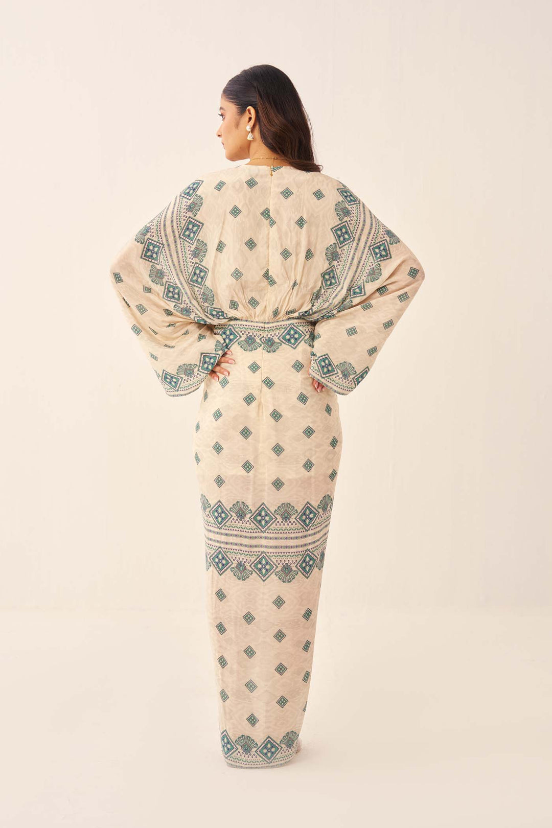 Ivory Kaleido Kaftan Dress