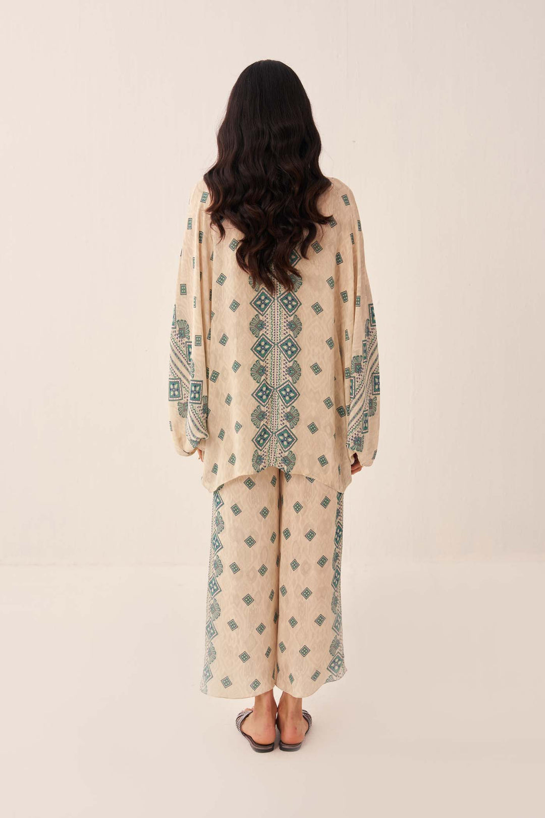 Ivory Kaleido Kimono Co-ord Set