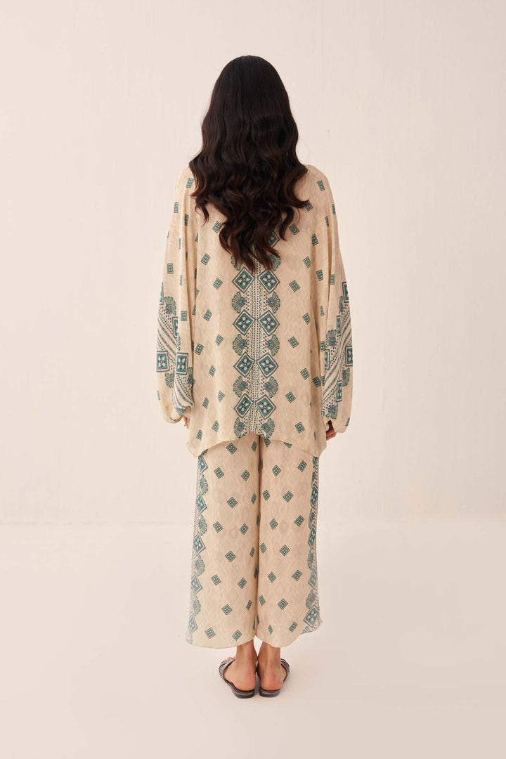 Ivory Kaleido Kimono Co-ord Set