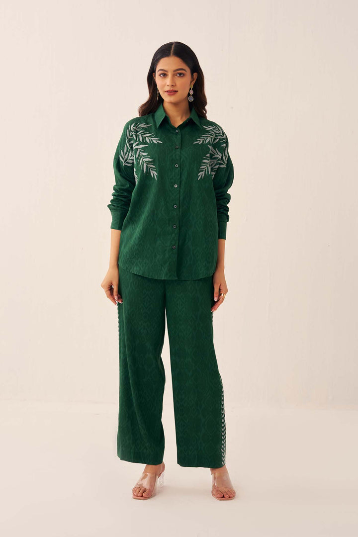 Green Embroidered Co-ord Set