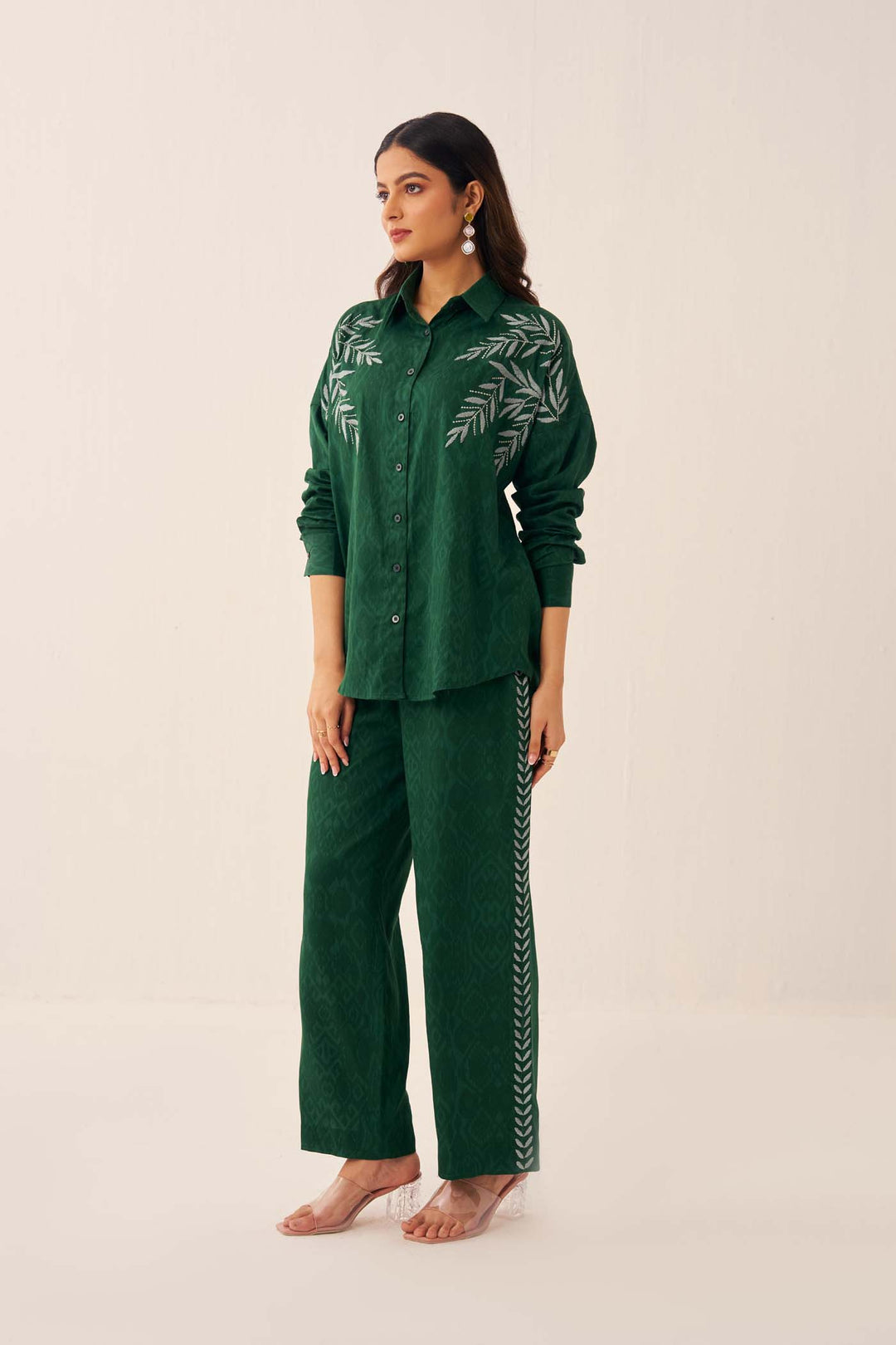 Green Embroidered Co-ord Set