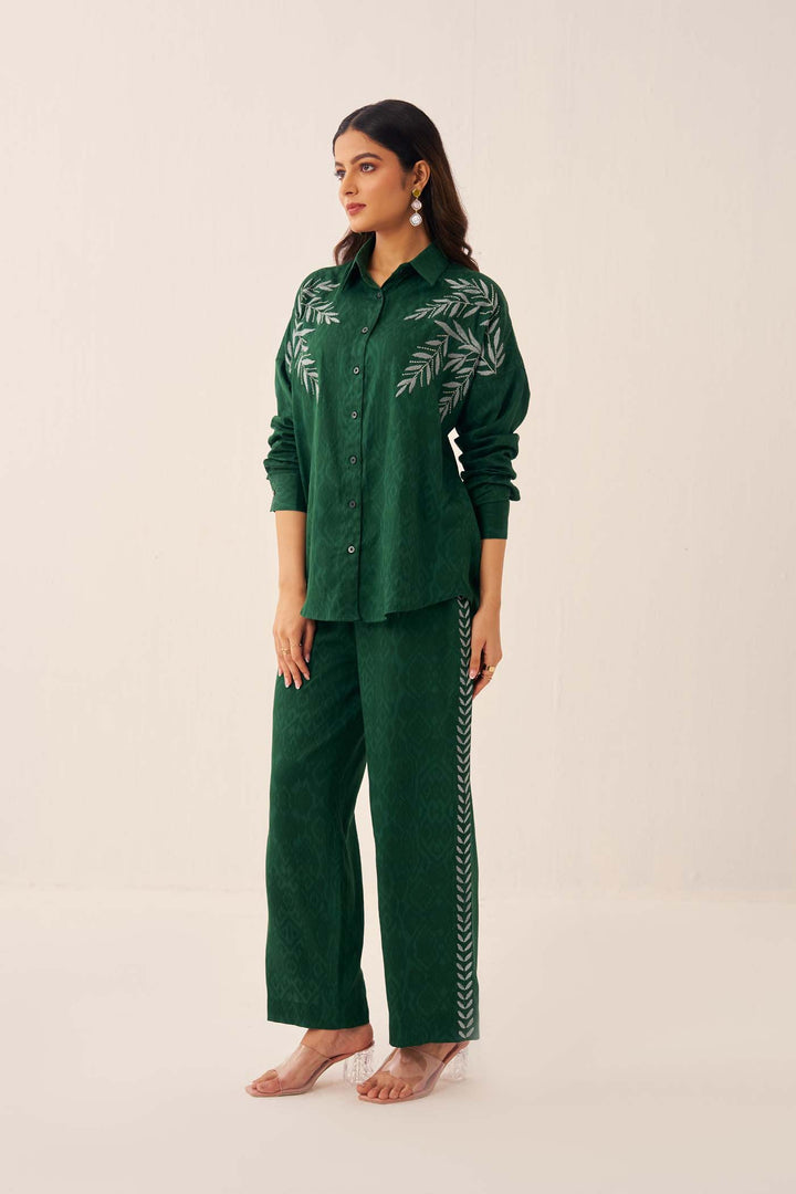 Green Embroidered Co-ord Set