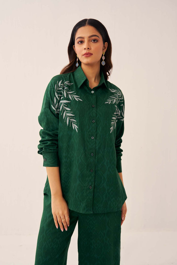 Green Embroidered Co-ord Set