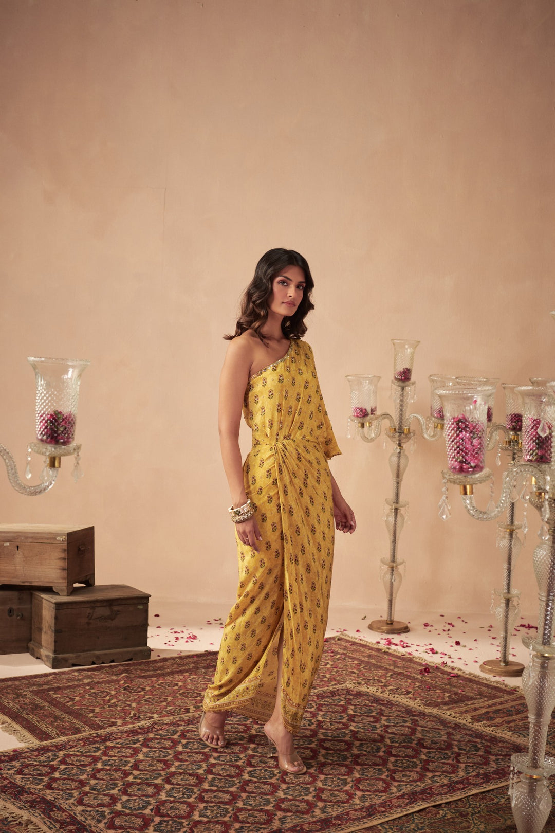 Yellow Booti One-Shoulder Dress