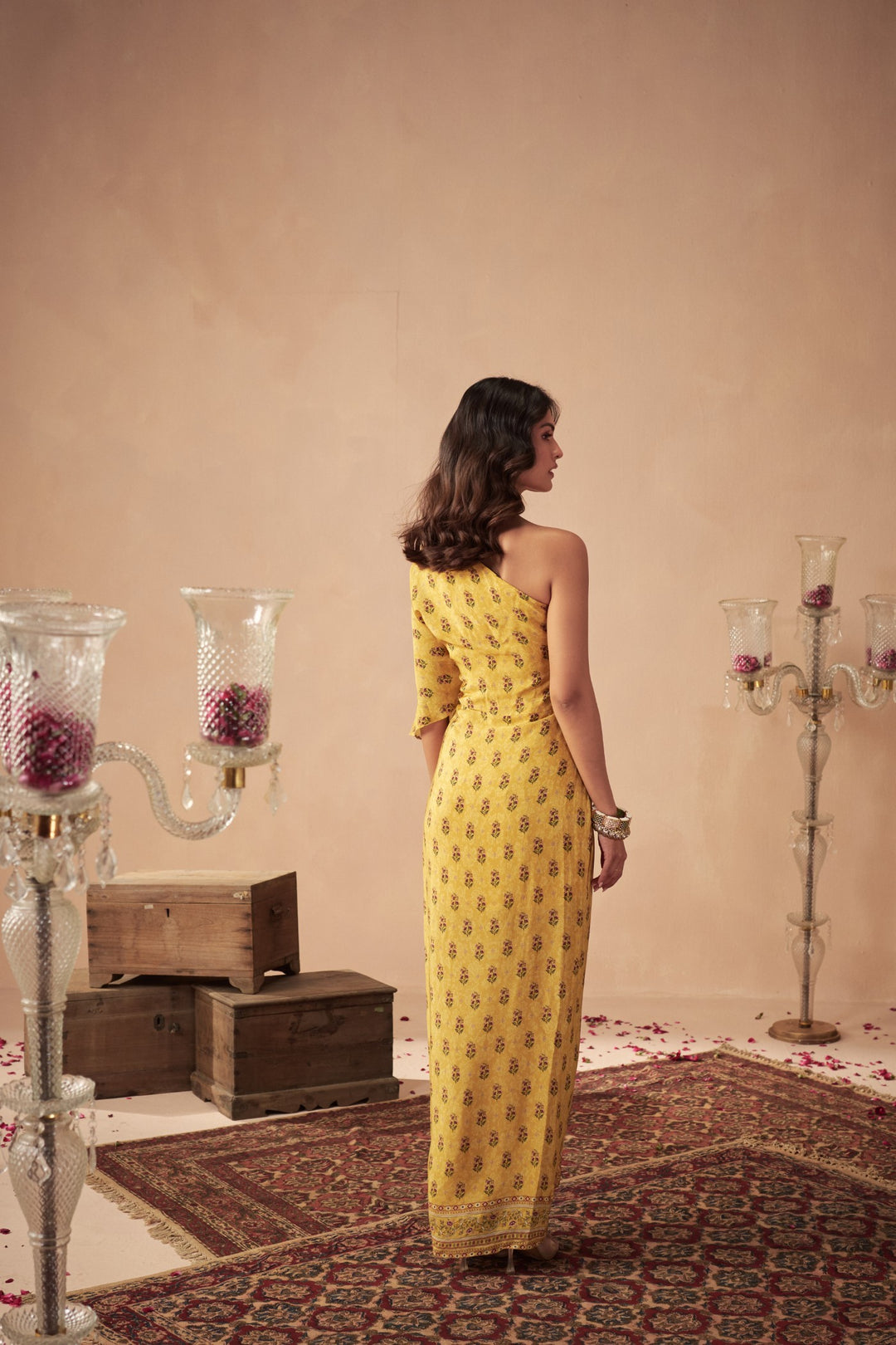 Yellow Booti One-Shoulder Dress