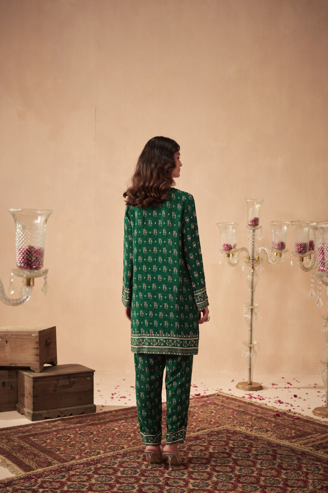 Green Booti Kurta Set