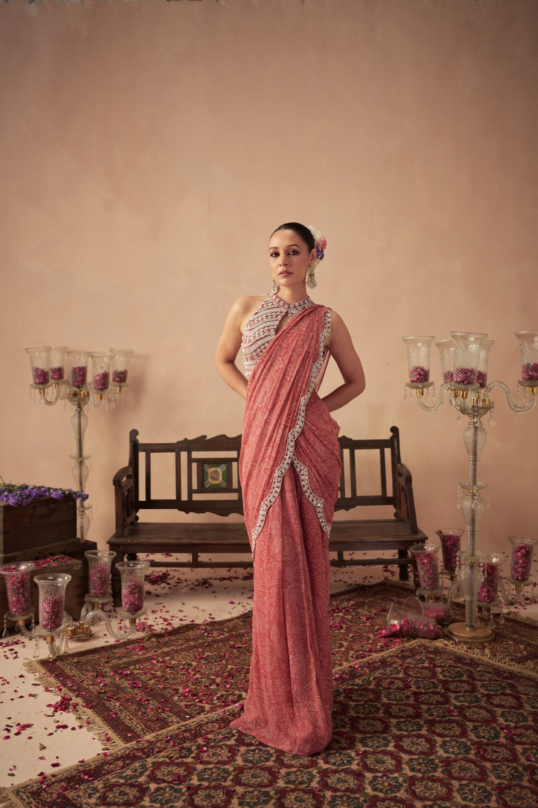 Coral Meadow Saree