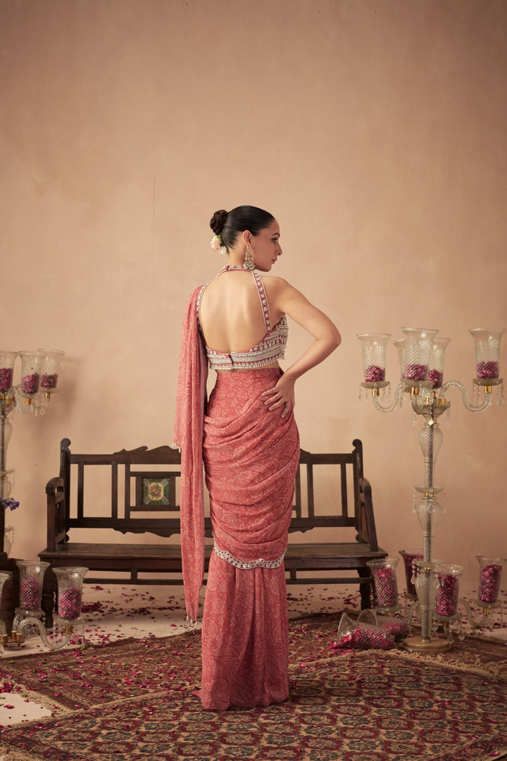 Coral Meadow Saree