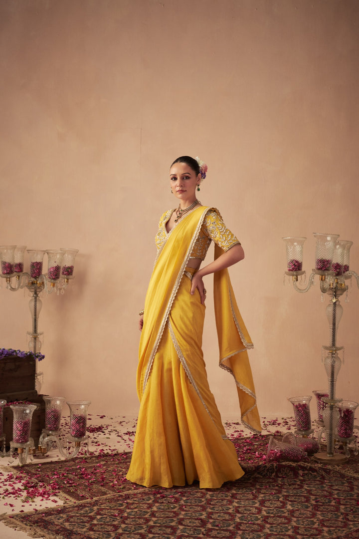 Yellow Tissue Saree