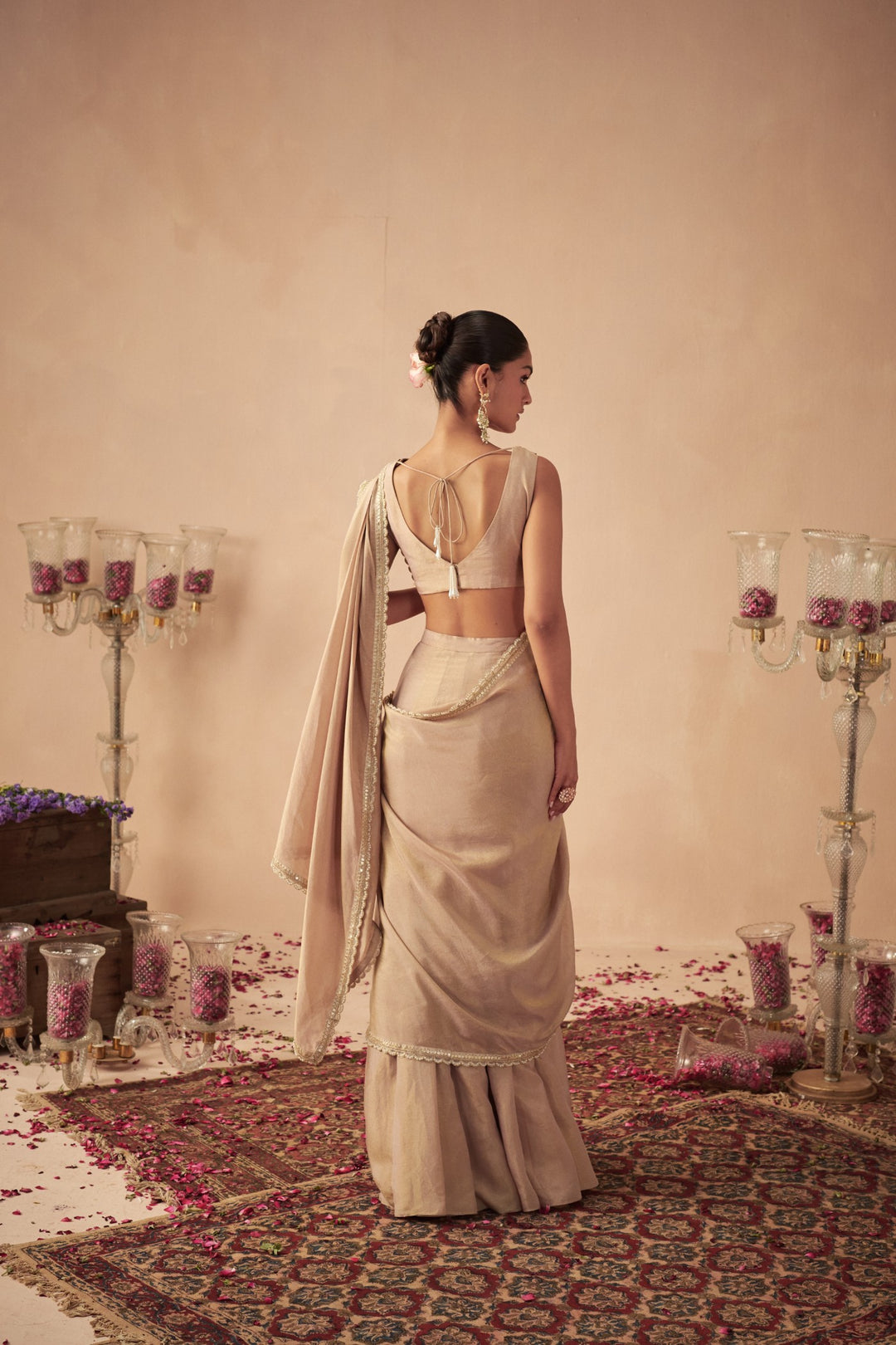 Rose Gold Tissue Saree