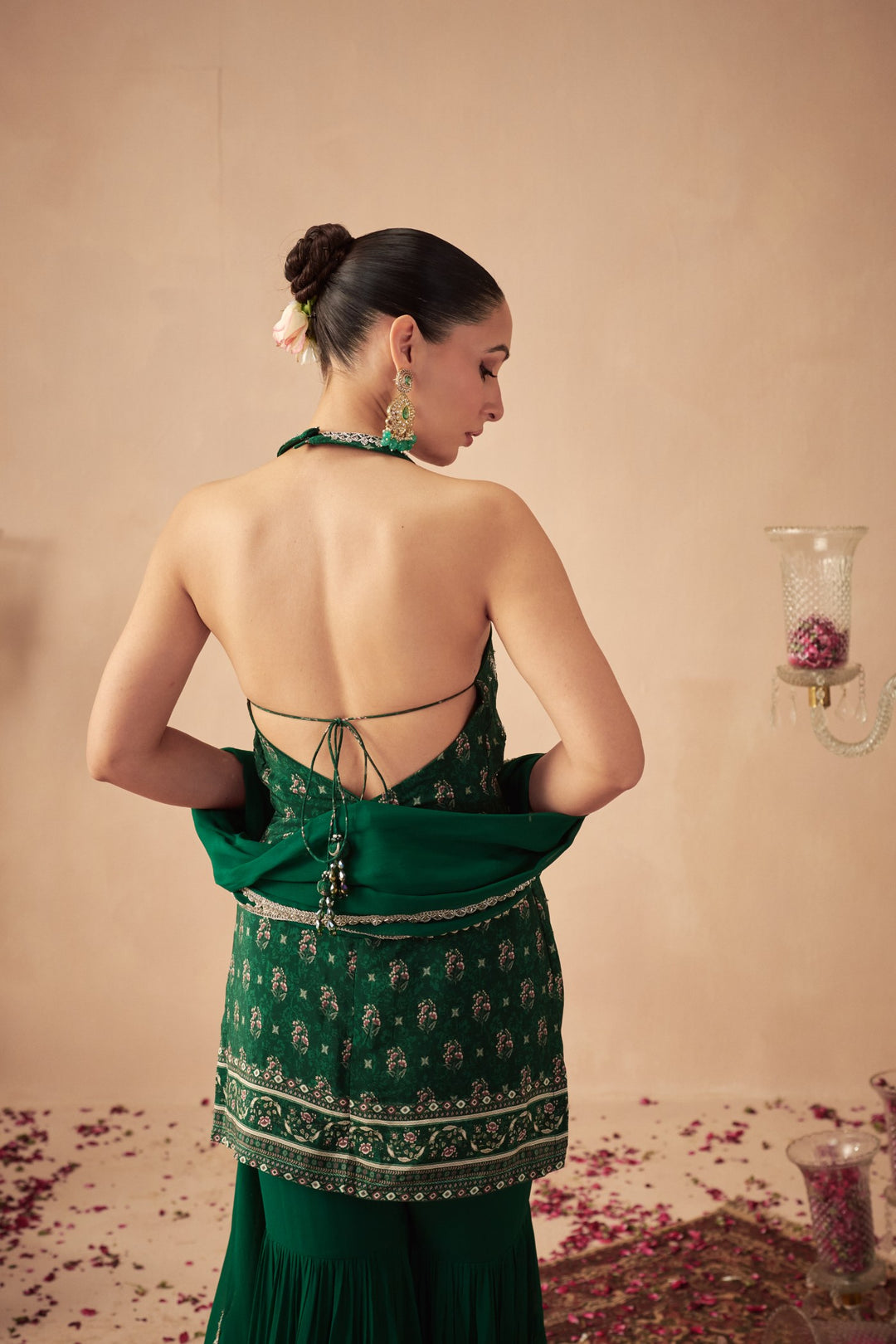Green Booti Tiered Sharara Set