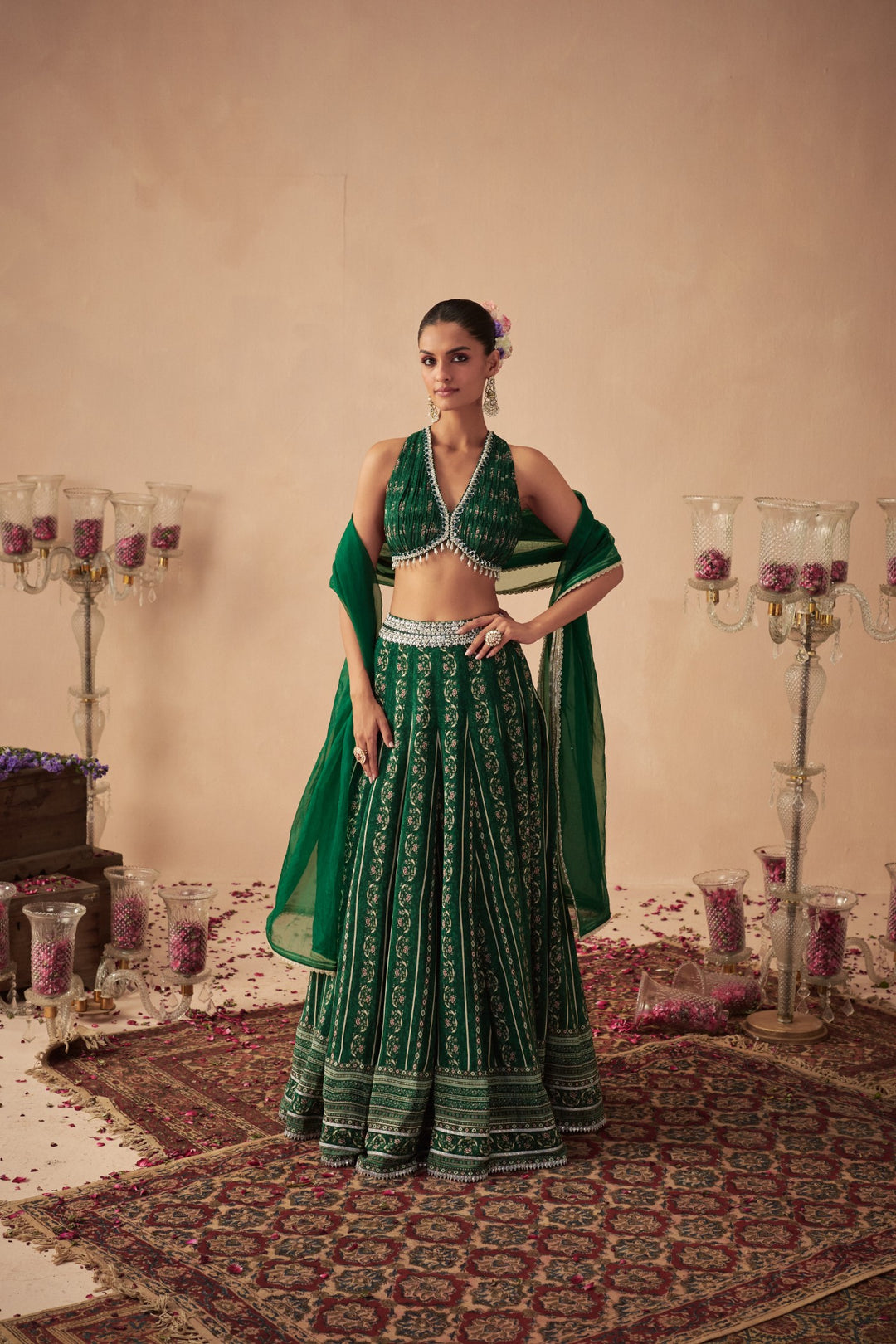 Green Vine Lehenga Set