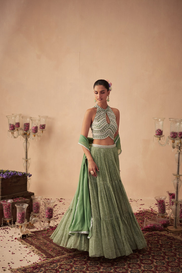 Sage Green Meadow Lehenga Set