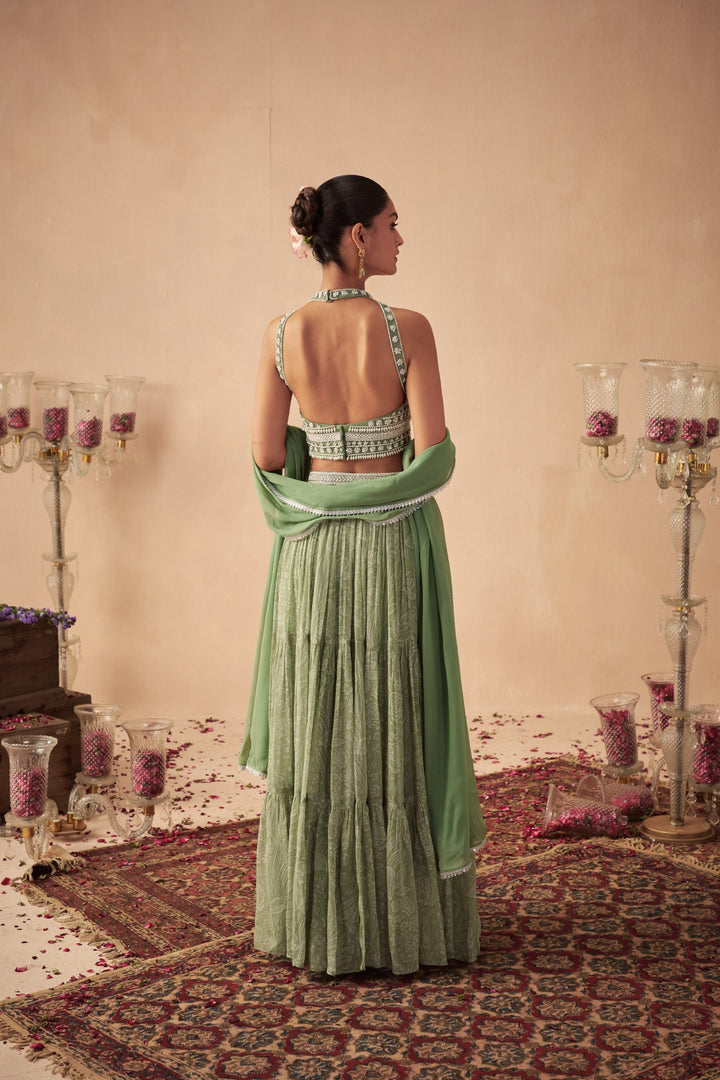 Sage Green Meadow Lehenga Set