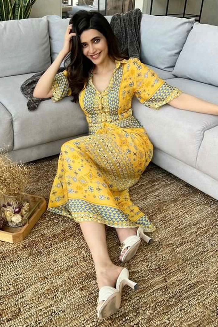 Actress Karishma Tanna In Our Draped Dress