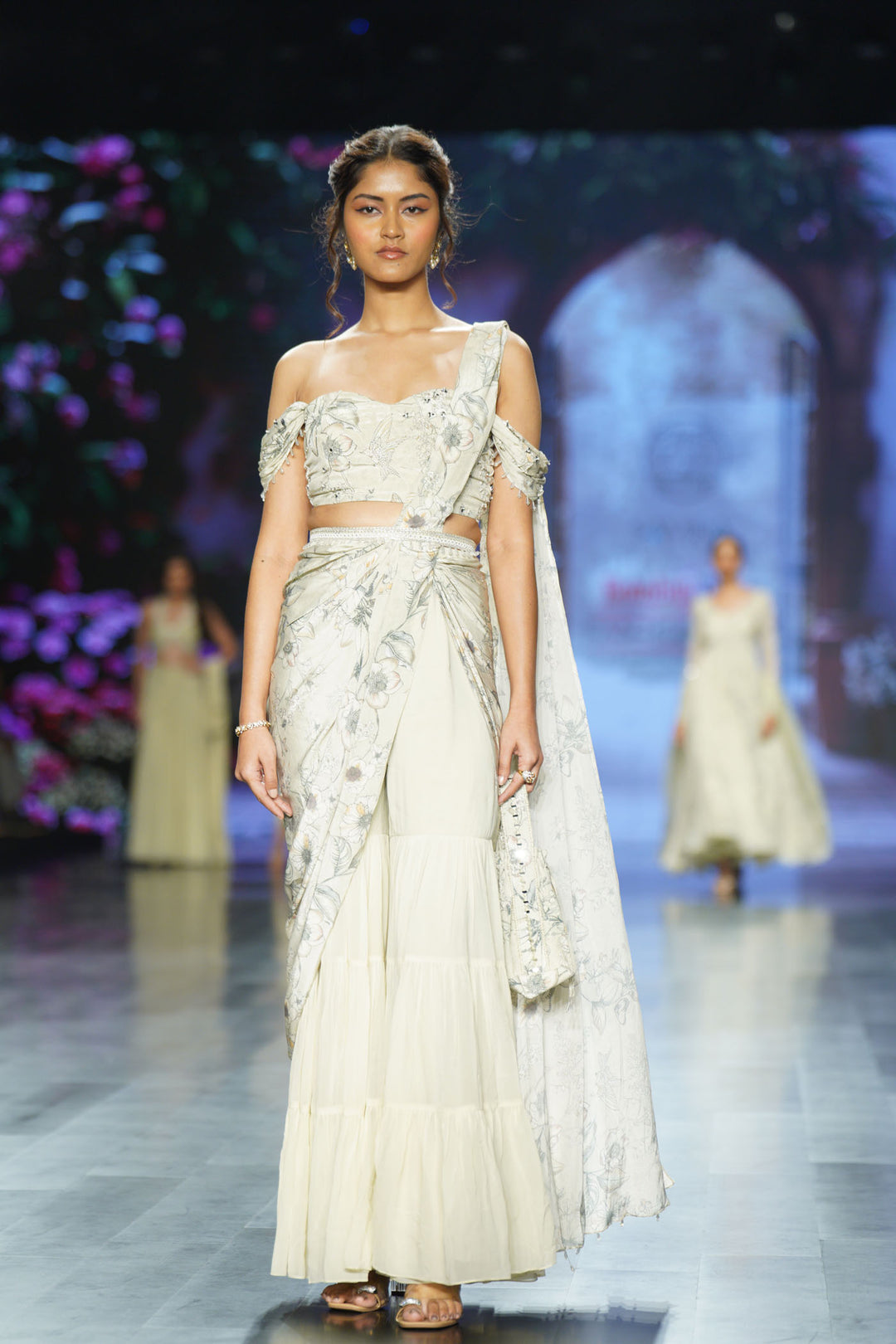 Ivory Eden Sharara Saree Set