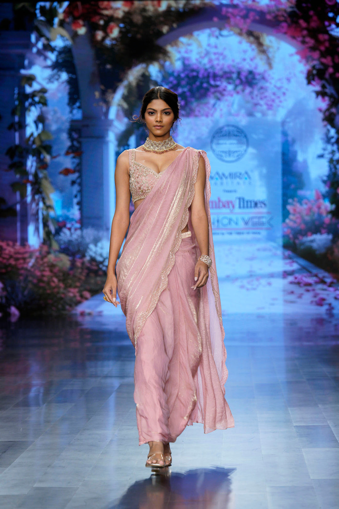 Pink Tissue Saree