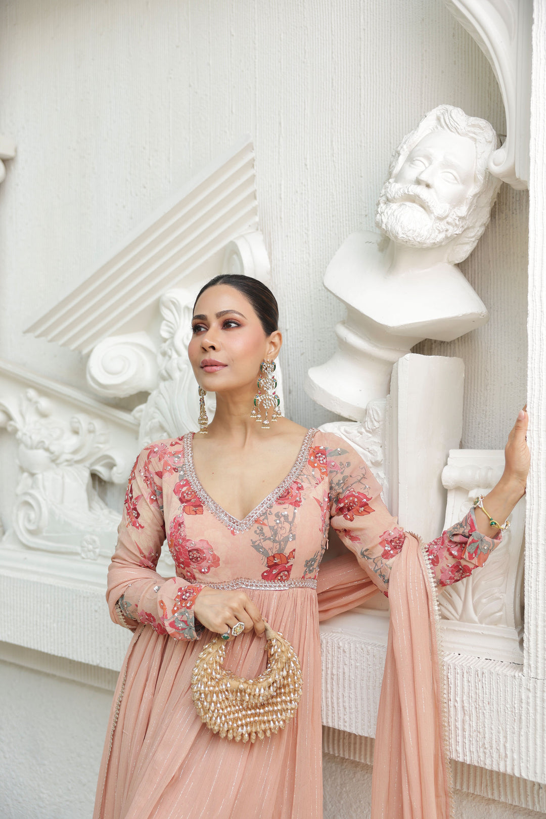 Swati Vatsa in Blush Rose Anarkali
