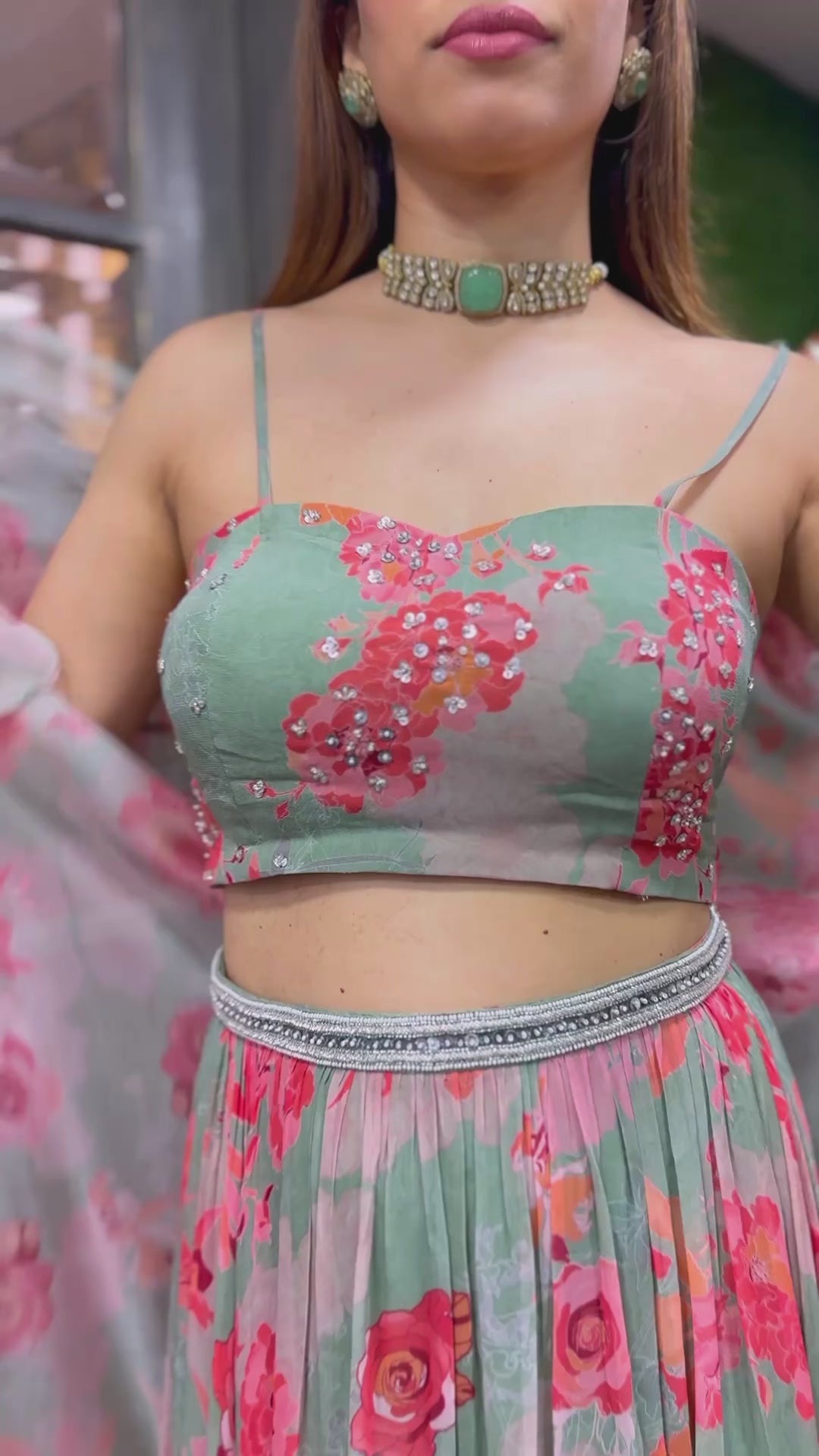 Jade Rose Lehenga with Cape Set