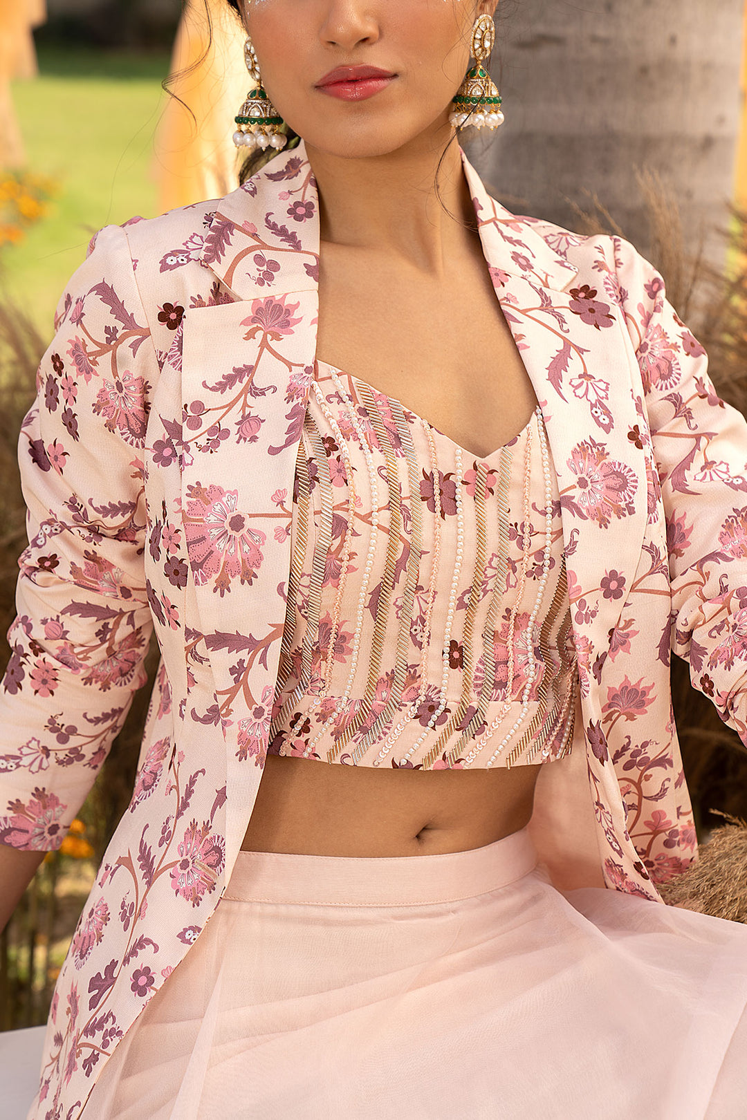 Light Pink Organza Skirt Set