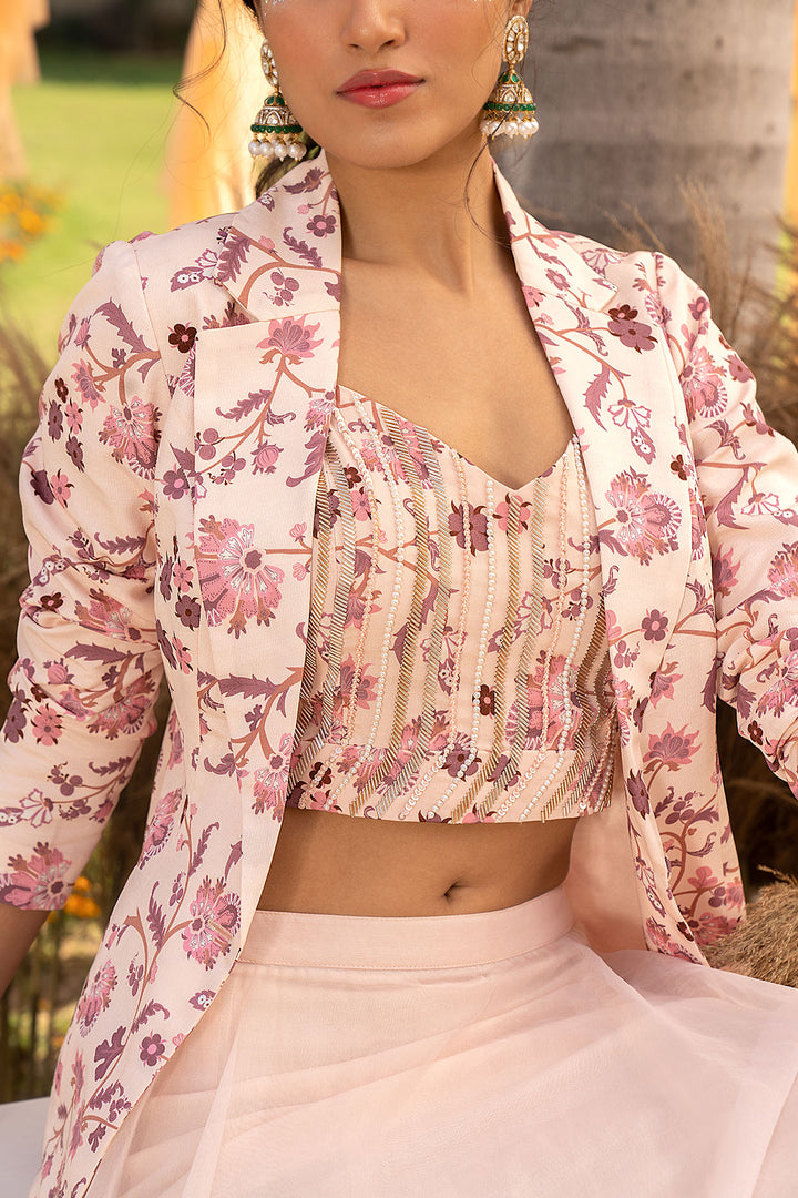 Light Pink Organza Skirt Set
