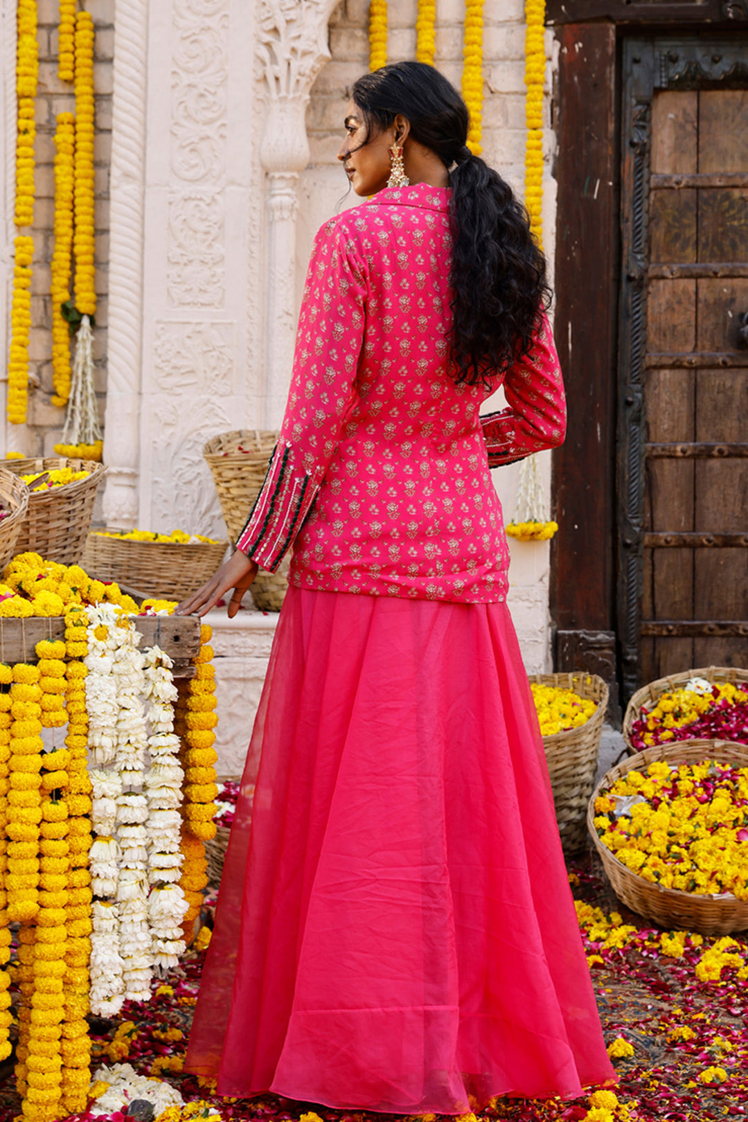 Hot Pink Skirt With Jacket