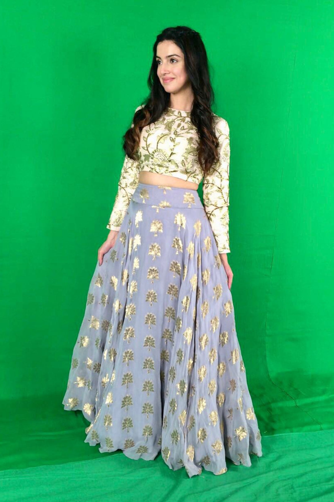 Actress Divya Khosla Kumar In Our Banarasi Georgette Lehenga