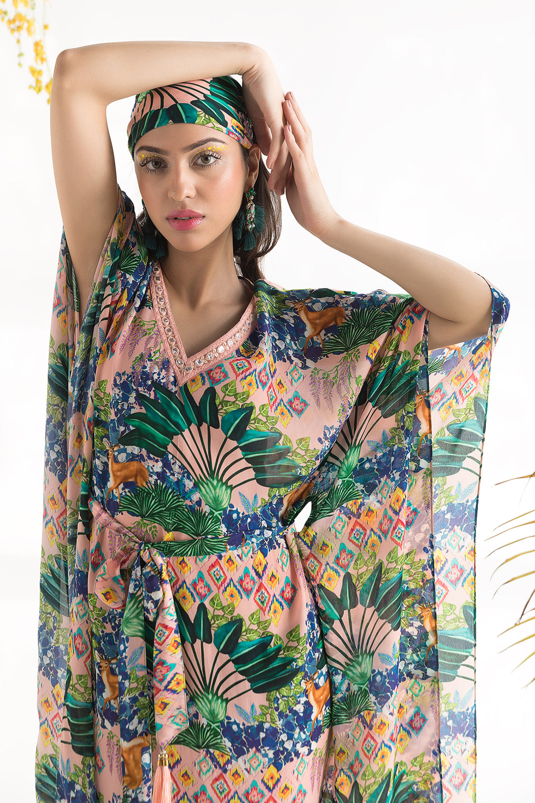 Pink Jungle Printed Scarf