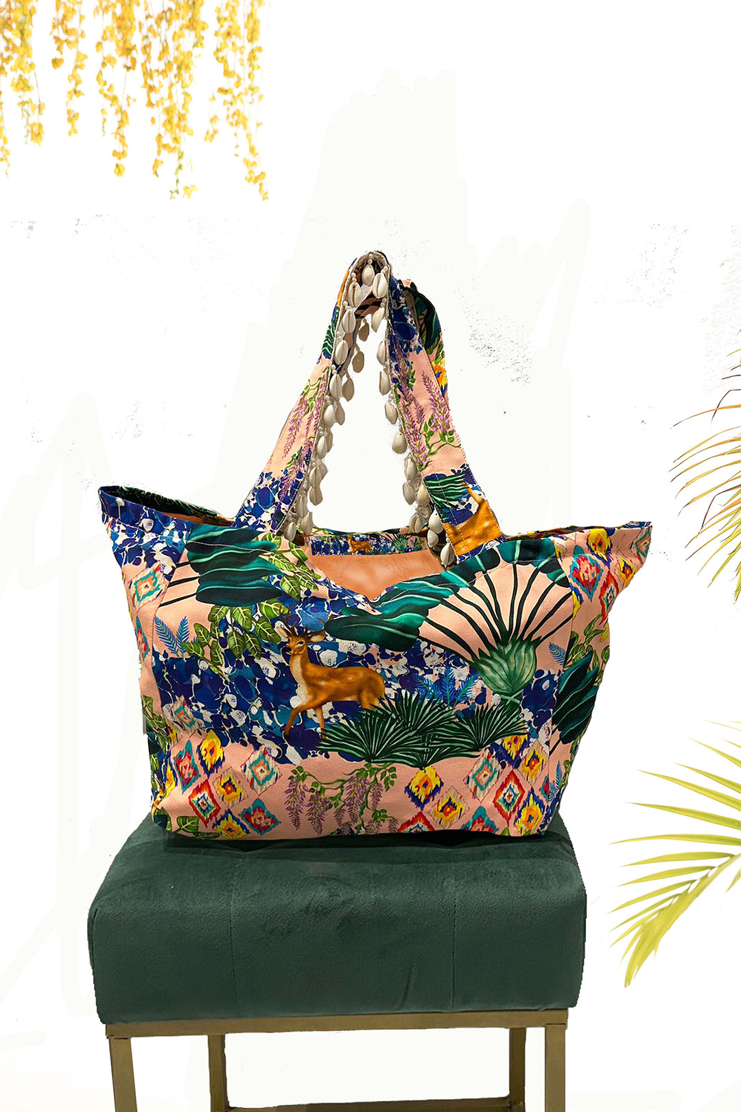 Pink Jungle Printed Tote Bag