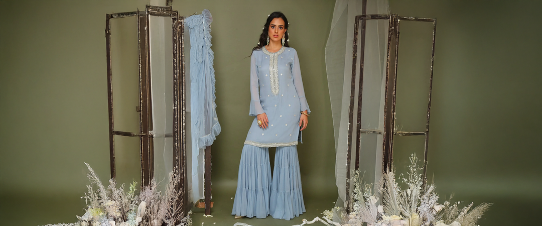 Timeless Traditions: Eid-Al-Fitr Ready Shararas and Anarkalis by Chhavi Aggarwal