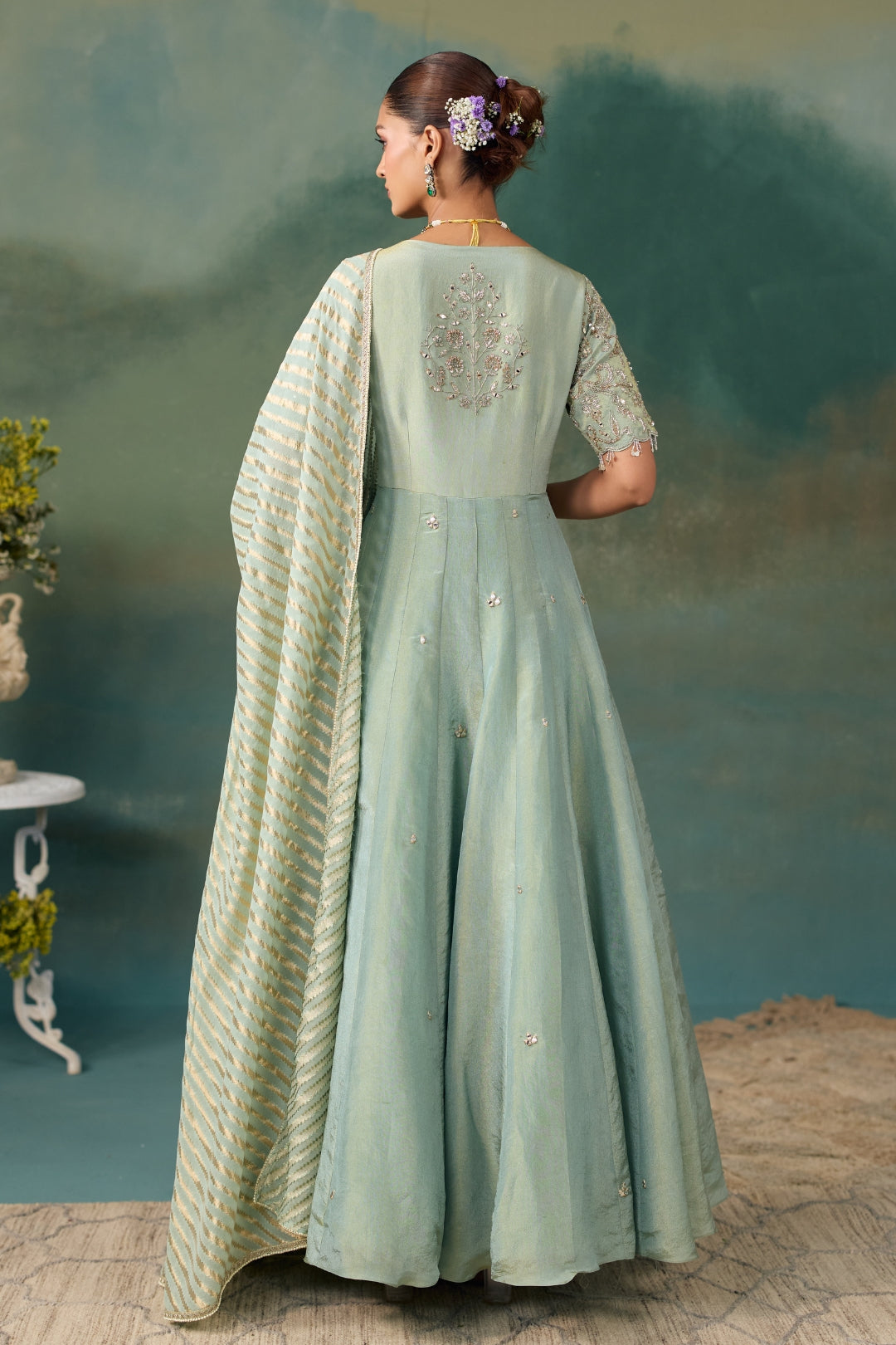 Sage Green Anarkali Set