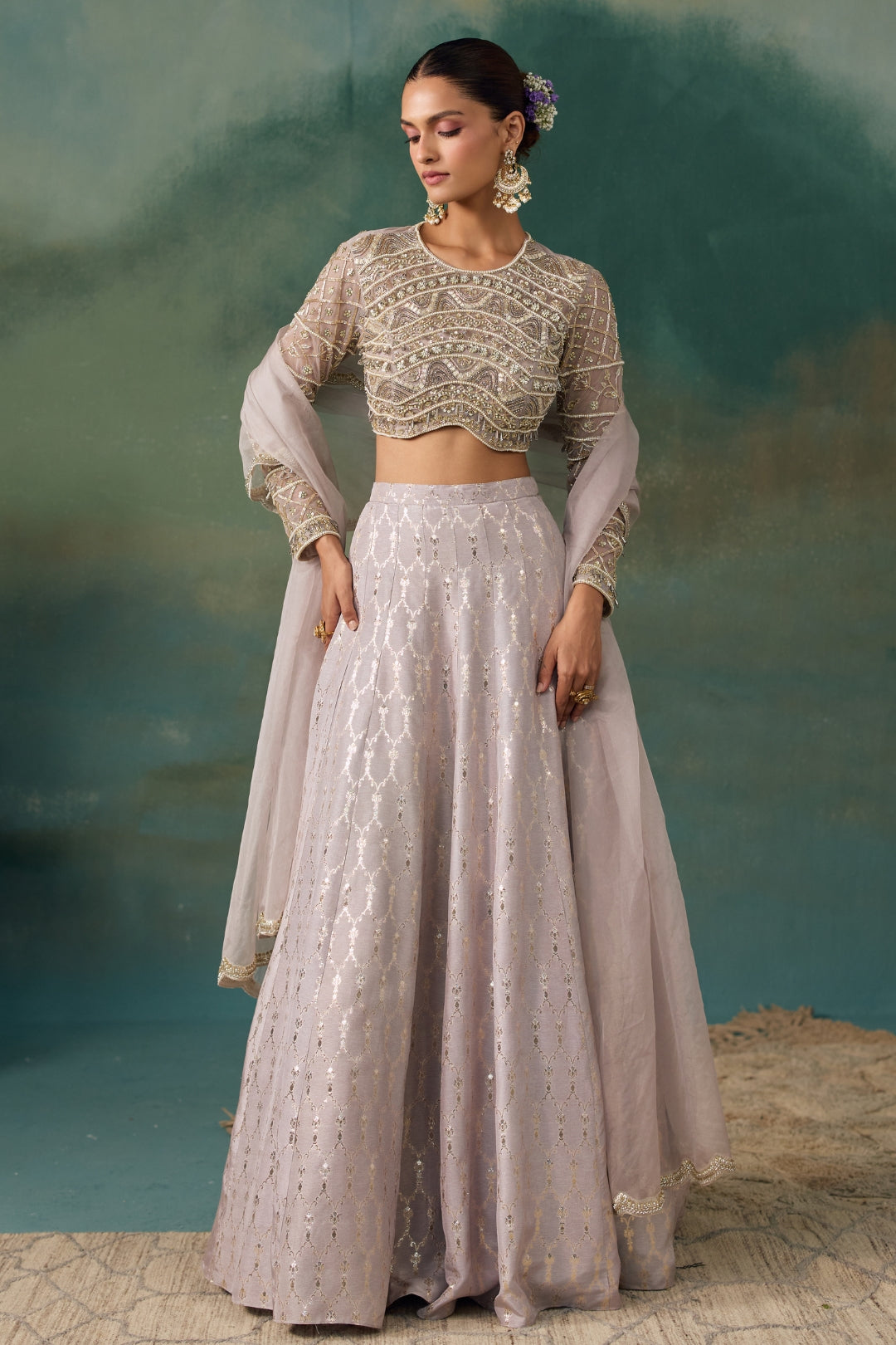 Grey Lehenga Set