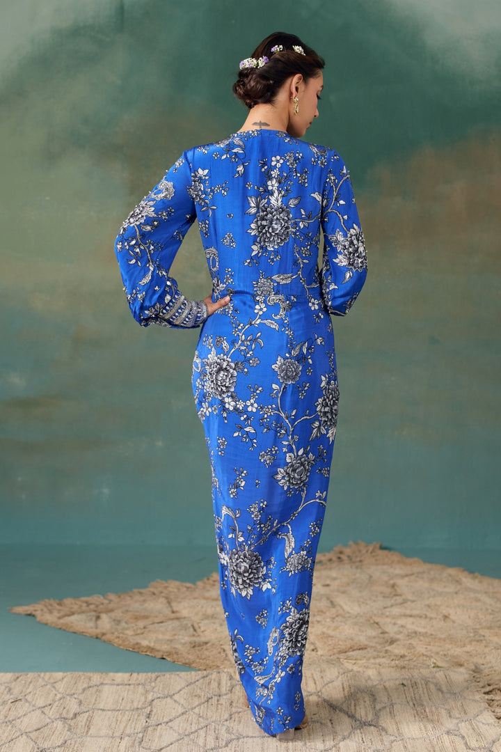 Royal Blue Draped Dress