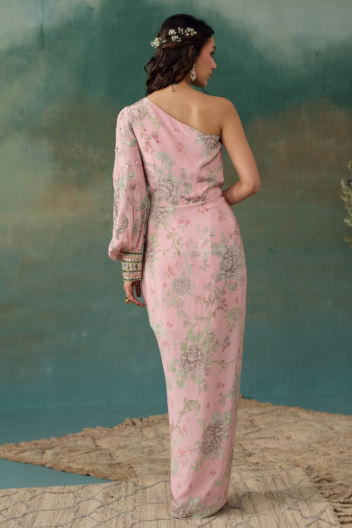 Blush Pink One Shoulder Dress
