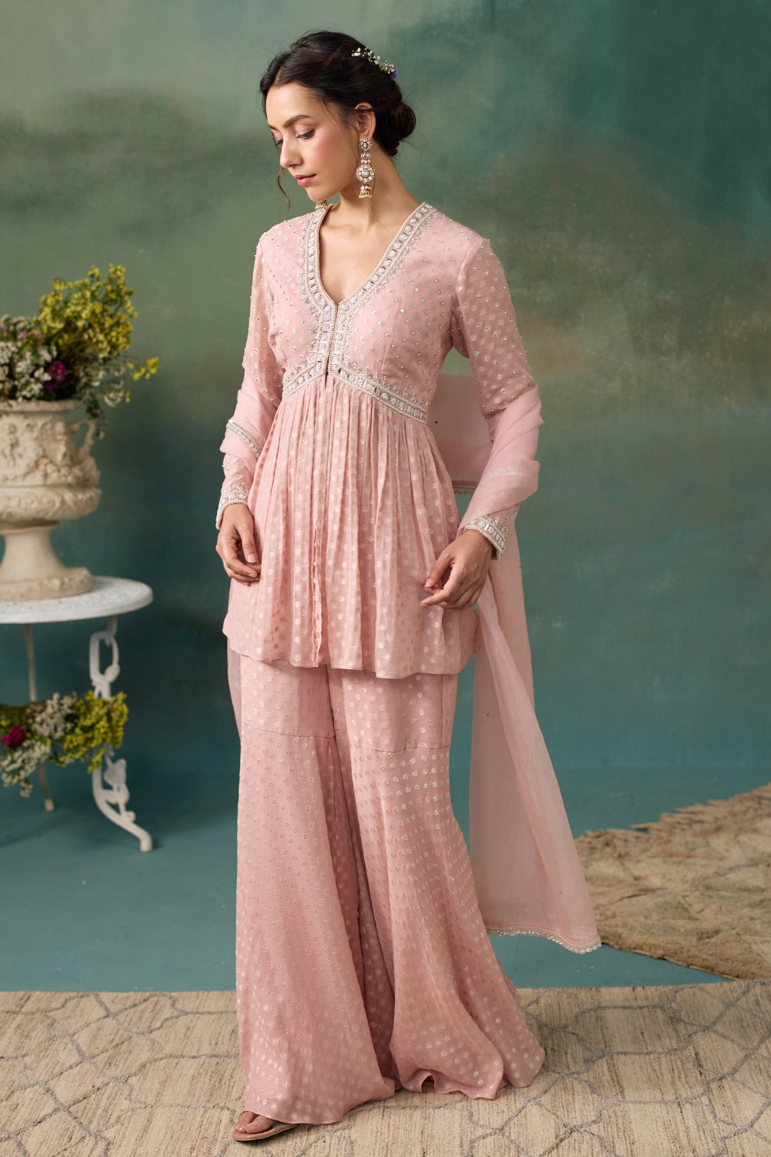 Blush Pink Sharara Set