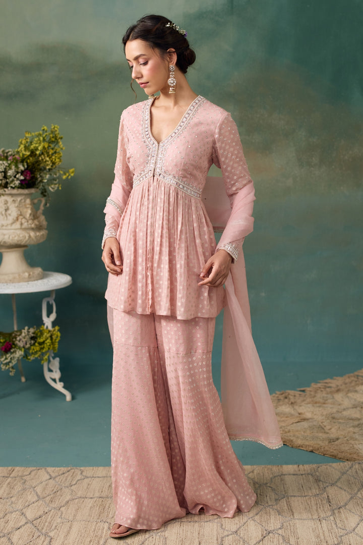 Blush Pink Sharara Set