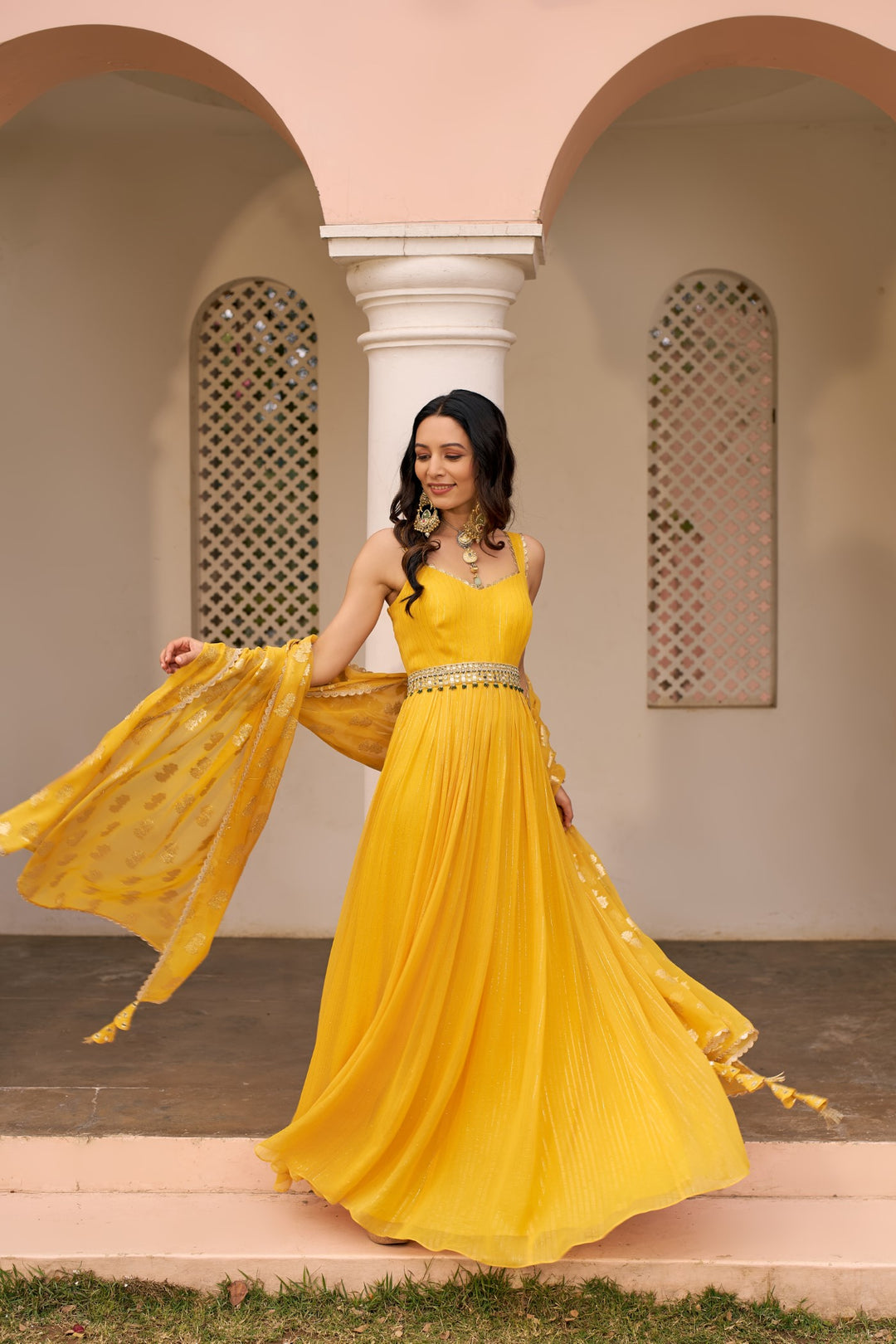 Yellow Anarkali