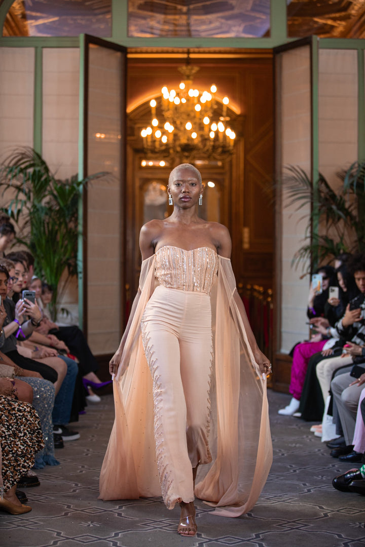 Nude coloured corset with pants