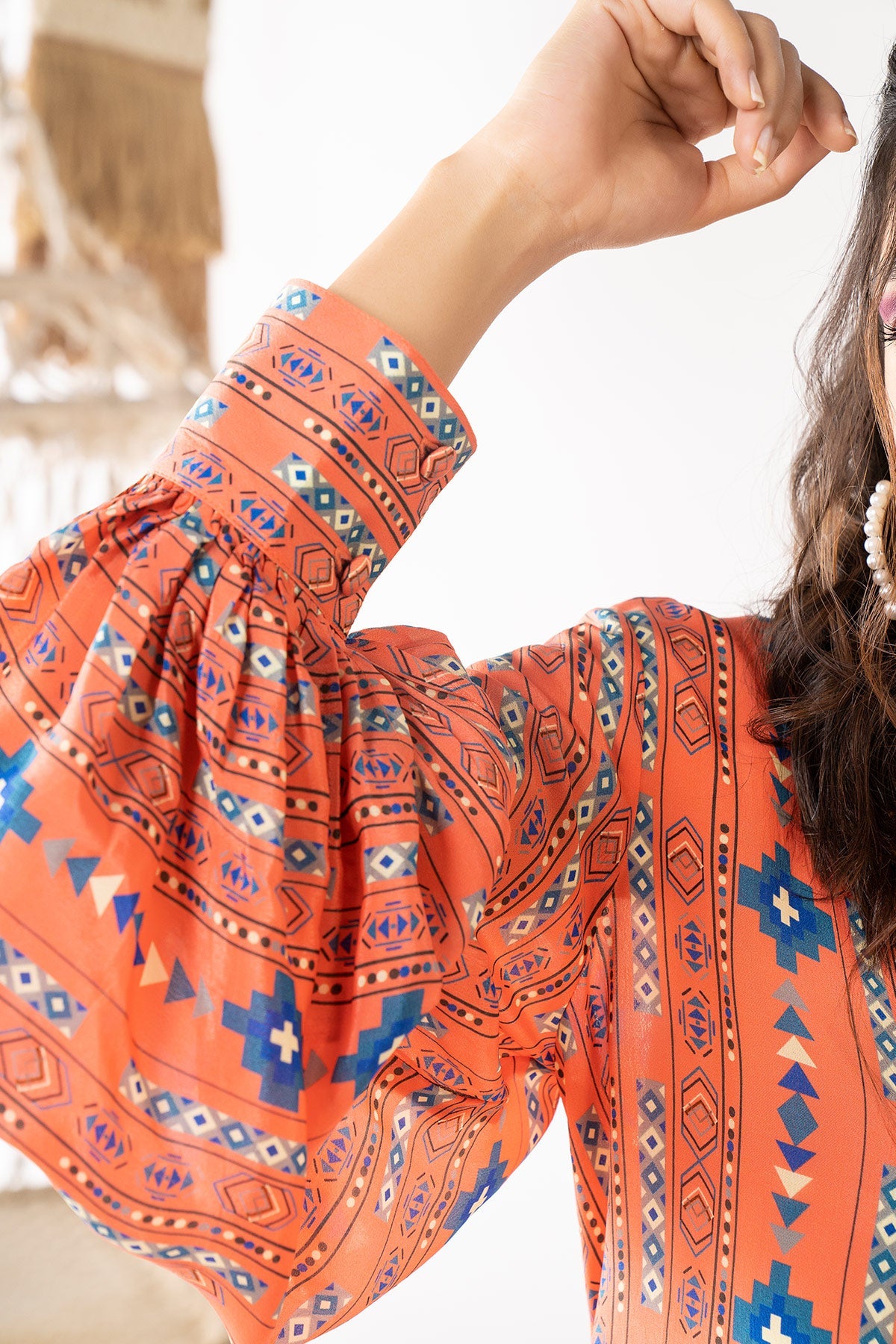 Orange Printed Co-ord Set - RTS