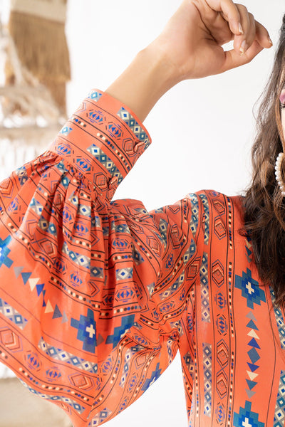 Orange Printed Co-ord Set - RTS