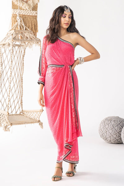 Pink Printed Dress - RTS