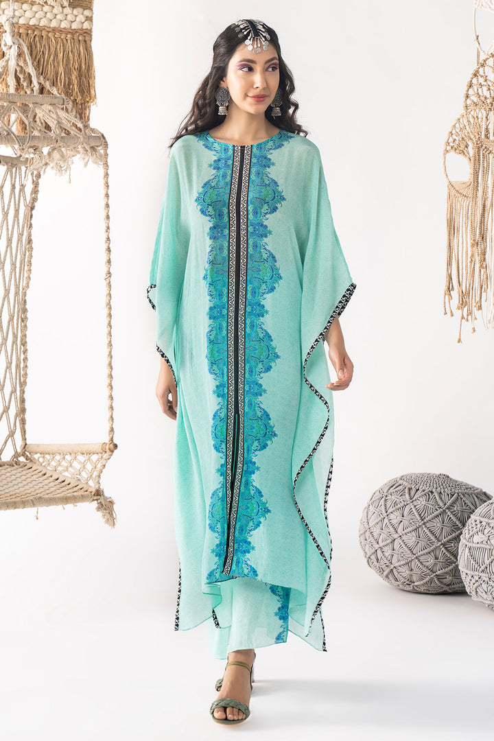 Aqua Blue Kaftan Set