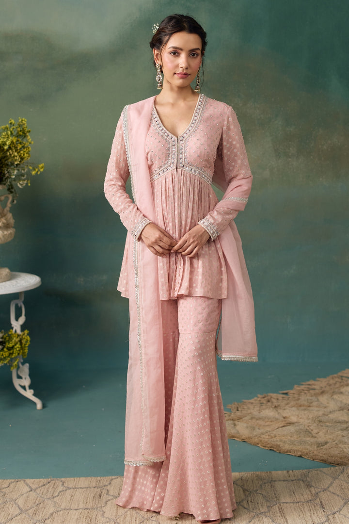Blush Pink Sharara Set