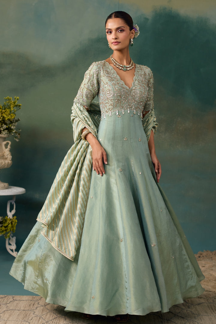 Sage Green Anarkali Set